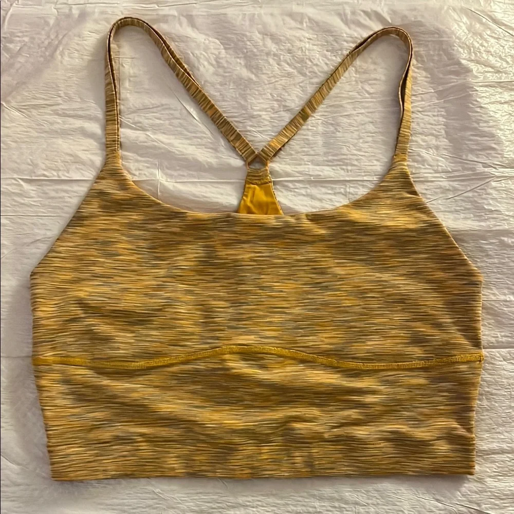 Outdoor Voices Free Form Flow Sports Bra Crop Top Yellow Sunset Yoga Women’s - L - Picture 3 of 9
